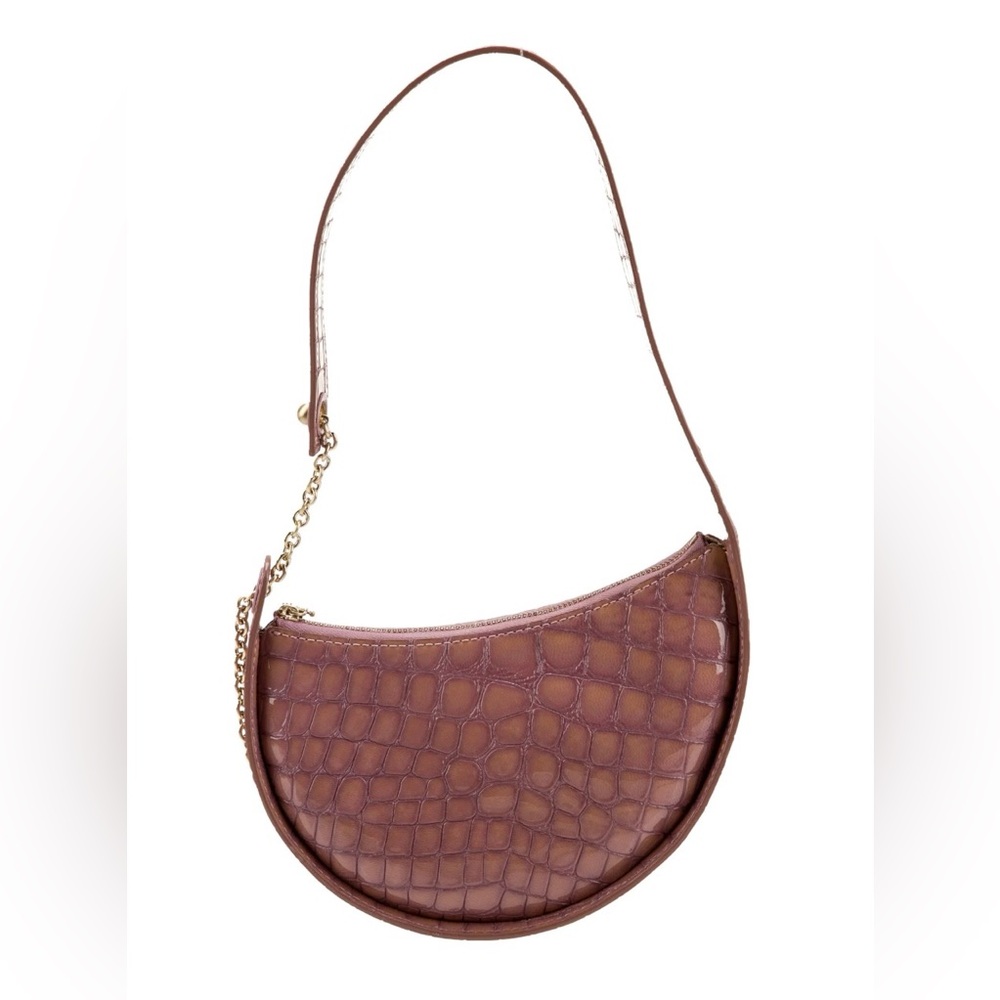 Cult Gaia Croc-Embossed Mauve Shoulder Bag (New With Tags) - Picture 3 of 10